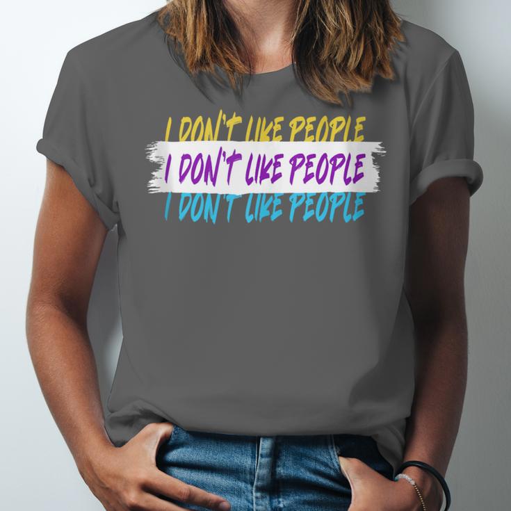 I Don't Like People Sarcastic Humanity Hater Introvert Unisex Jersey T-Shirt I Don't Like People Sarcastic Humanity Hater Introvert Unisex Jersey T-Shirt