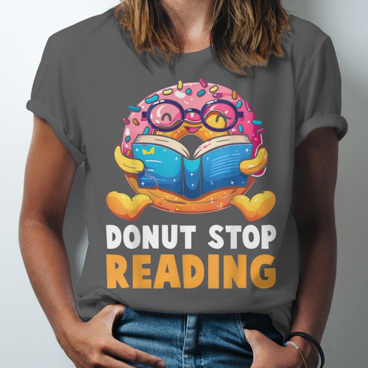 Donut Stop Reading Cute Book Reader Bookworm Donut Day Unisex Jersey T-Shirt Donut Stop Reading Cute Book Reader Bookworm Donut Day Unisex Jersey T-Shirt