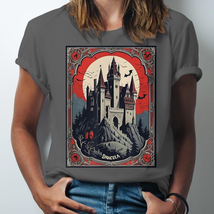 Dracula's Castle Book Cover Illustration Unisex Jersey T-Shirt Dracula's Castle Book Cover Illustration Unisex Jersey T-Shirt