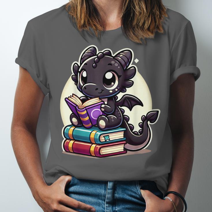 Dragon Reading A Book Cute Bookworm Book Lover Unisex Jersey T-Shirt Dragon Reading A Book Cute Bookworm Book Lover Unisex Jersey T-Shirt