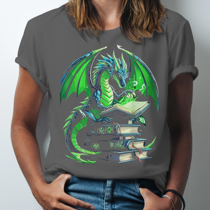 Dragon Reading Books Bookworm Unisex Jersey T-Shirt