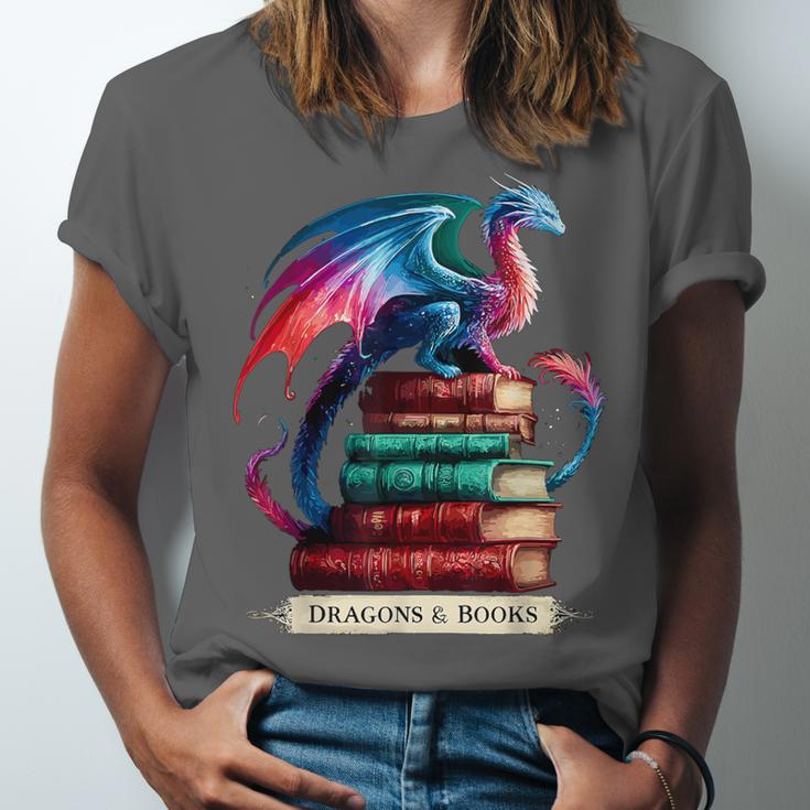 Dragons And Books Dragonworm Book Lover Reading Unisex Jersey T-Shirt Dragons And Books Dragonworm Book Lover Reading Unisex Jersey T-Shirt