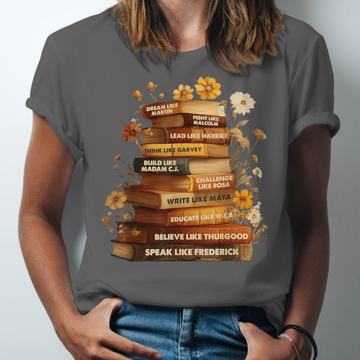 Dream Like Martin Floral Book History Month Women Men Unisex Jersey T-Shirt Dream Like Martin Floral Book History Month Women Men Unisex Jersey T-Shirt