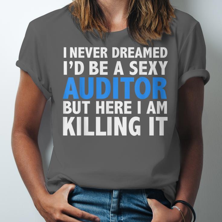 Never Dreamed I'd Be a Sexy Auditor Graduation Unisex Jersey T-Shirt