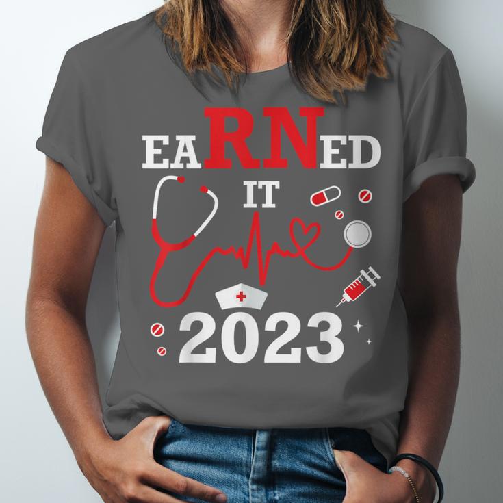 Earned It 2023 For Nurse Graduation Or RN LPN Class Of Unisex Jersey T-Shirt