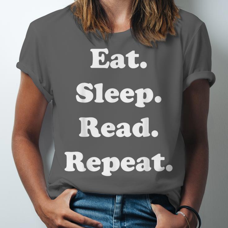 Eat Sleep Read Repeat Book Enthusiast Unisex Jersey T-Shirt