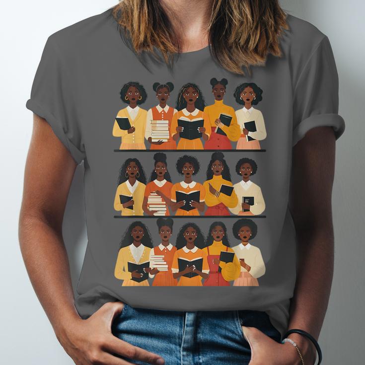 Educated Afro Women Girl Reading Book Future HBCU Grad Unisex Jersey T-Shirt