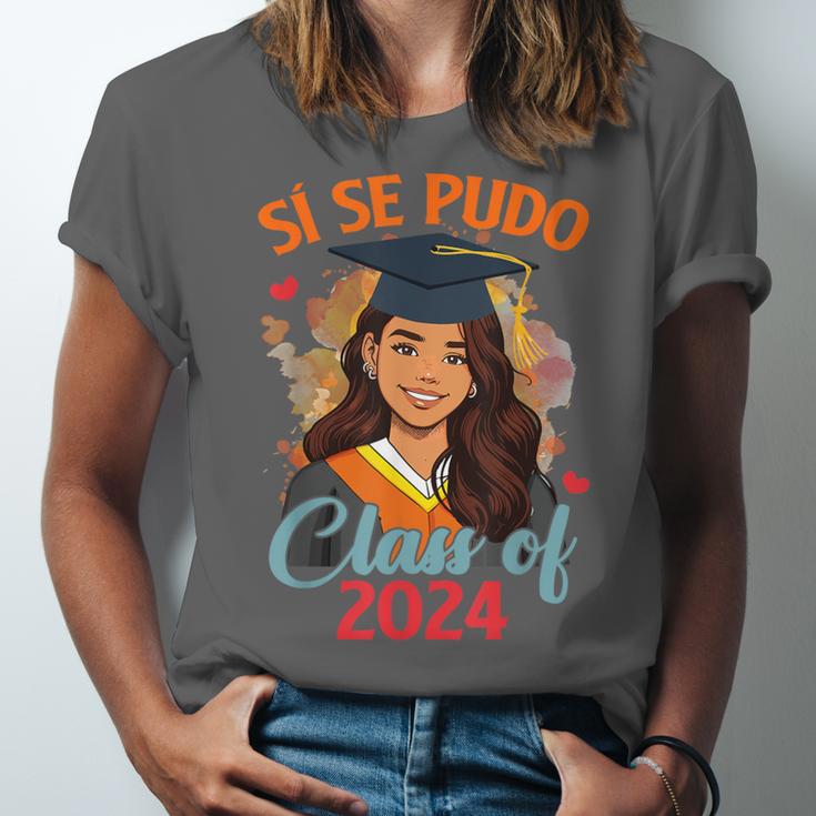 Educated Latina Graduation Day Grad Si Se Pudo Class Of 2024 Unisex Jersey T-Shirt
