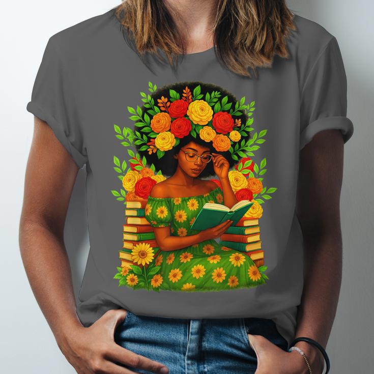 Educated Women Girls Reading Book Black History Month Unisex Jersey T-Shirt