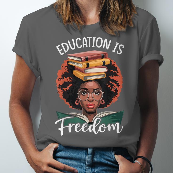 Education Is Freedom African Teacher Books Lovers Unisex Jersey T-Shirt