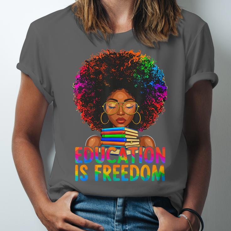 Education Is Freedom Teacher Books History Month Unisex Jersey T-Shirt