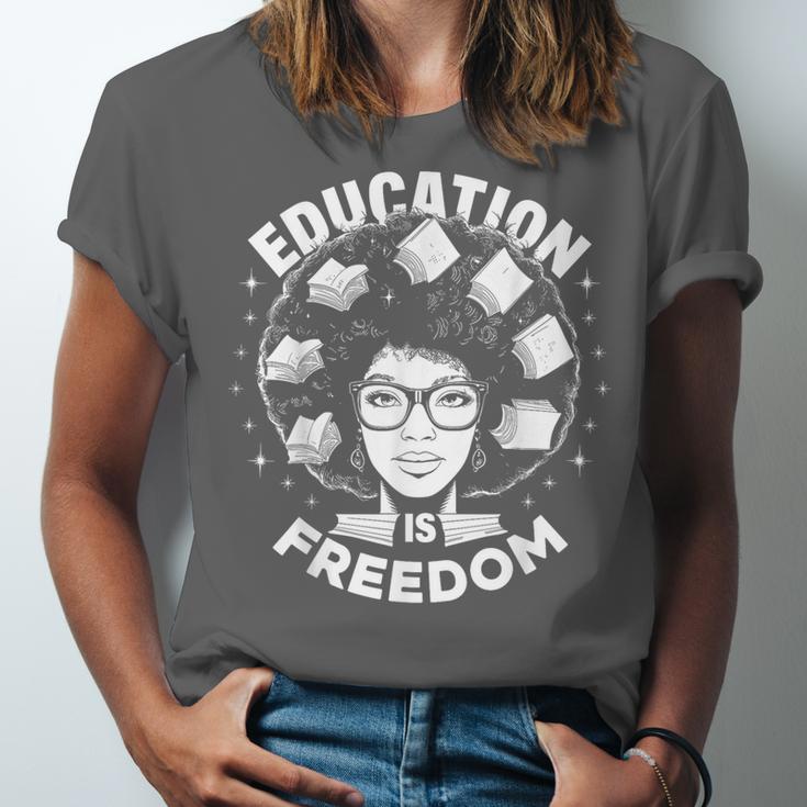 Education Is Freedom History Books African Pride Women Unisex Jersey T-Shirt