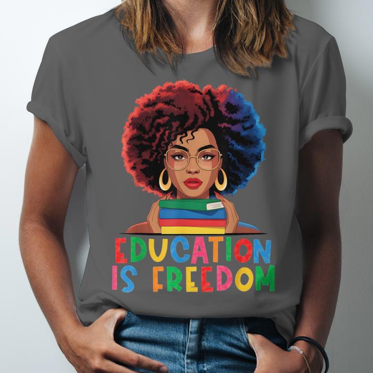 Education Is Freedom History Girl Women Book Lover Unisex Jersey T-Shirt Education Is Freedom History Girl Women Book Lover Unisex Jersey T-Shirt
