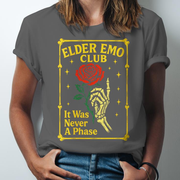 Elder Emo Club Emo Gothic Music Nostalgia Unisex Jersey T-Shirt Elder Emo Club Emo Gothic Music Nostalgia Unisex Jersey T-Shirt