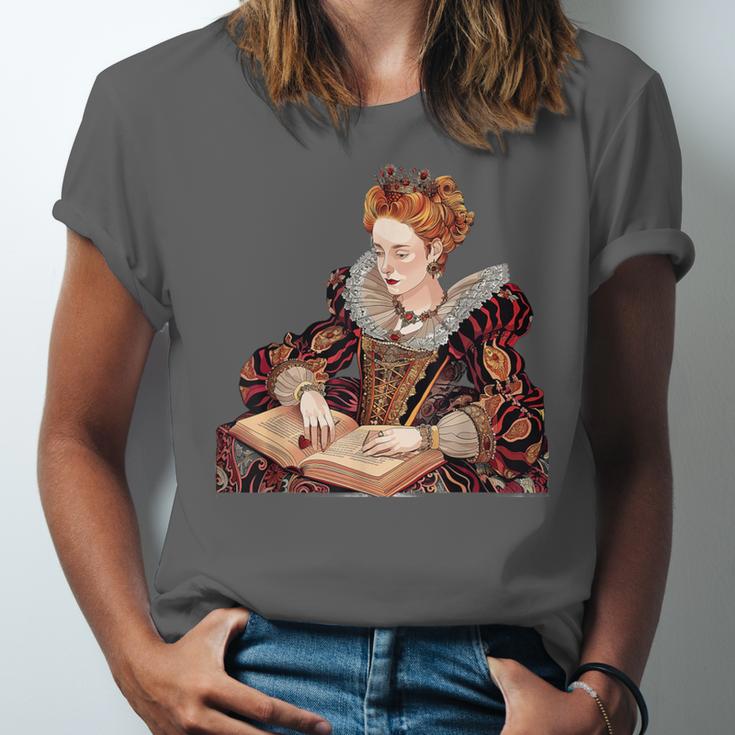 Elizabeth I Reading A Book Unisex Jersey T-Shirt