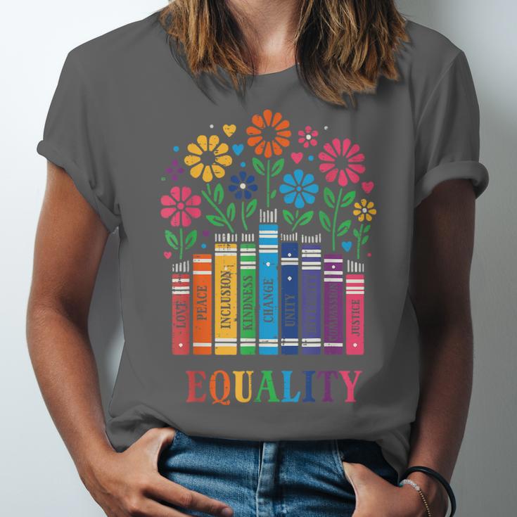 Equality Love Peace Compassion Books Protest Women Girls Kid Unisex Jersey T-Shirt