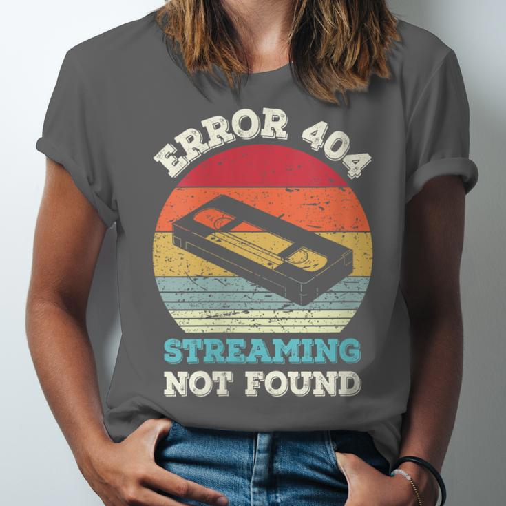 Error 404 Streaming Not Found Nostalgia VHS Retro Tape Unisex Jersey T-Shirt Error 404 Streaming Not Found Nostalgia VHS Retro Tape Unisex Jersey T-Shirt
