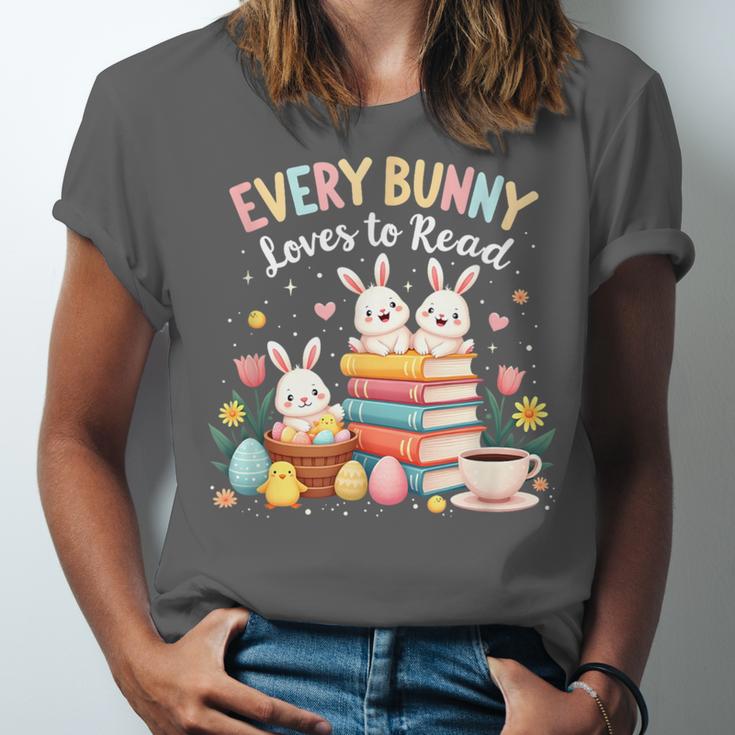 Every Bunny Loves To Read Book Lover Easter Day Apparel Unisex Jersey T-Shirt