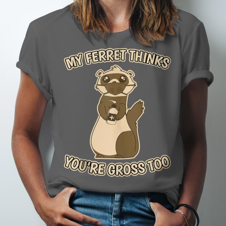 Ew People Ferret Saying Mask Introvert Ferrets Unisex Jersey T-Shirt