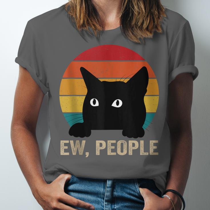 Ew People Introvert Cat Lover Cat Lady Vintage Unisex Jersey T-Shirt