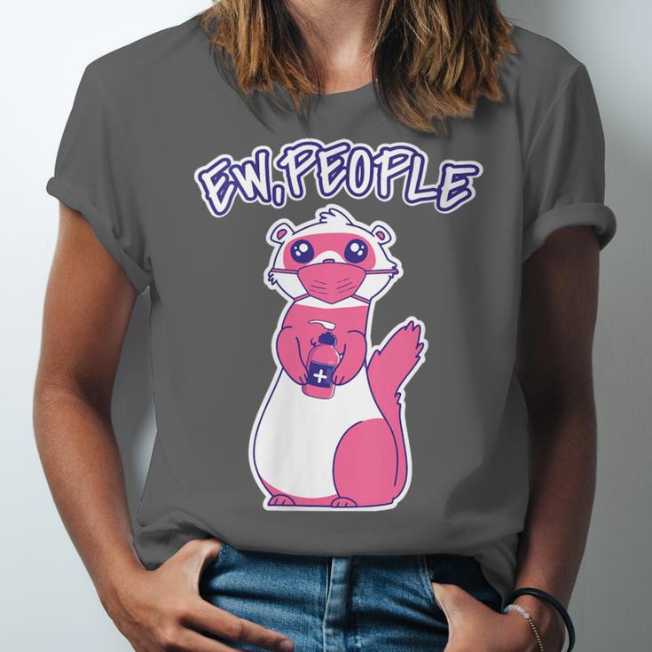 Ew People Introvert Ferrets Saying Mask Ferret Unisex Jersey T-Shirt Ew People Introvert Ferrets Saying Mask Ferret Unisex Jersey T-Shirt