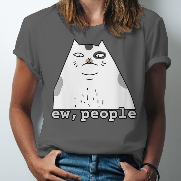 Ew People Introvert Sayings Sarcastic Cat Quote Unisex Jersey T-Shirt Ew People Introvert Sayings Sarcastic Cat Quote Unisex Jersey T-Shirt