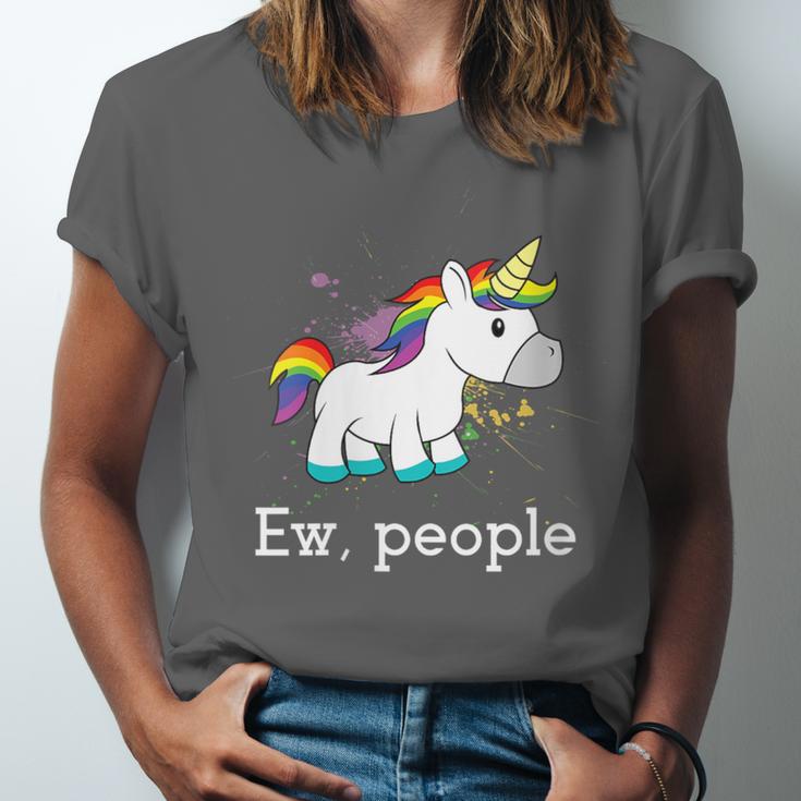 Ew People Unicorn Lover Introvert Rainbow Unicorn Unisex Jersey T-Shirt Ew People Unicorn Lover Introvert Rainbow Unicorn Unisex Jersey T-Shirt