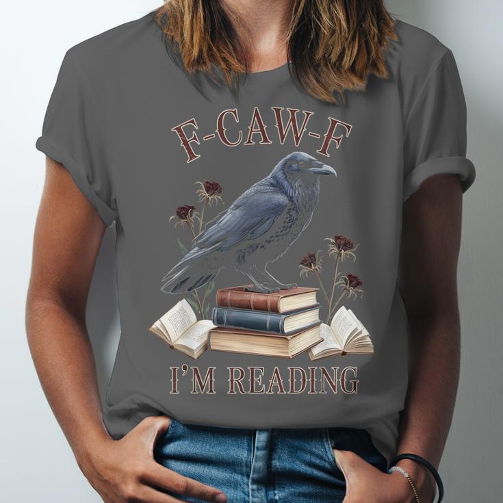 F-CAW-F Crow Book Lover Reader Gothic Humor Unisex Jersey T-Shirt F-CAW-F Crow Book Lover Reader Gothic Humor Unisex Jersey T-Shirt
