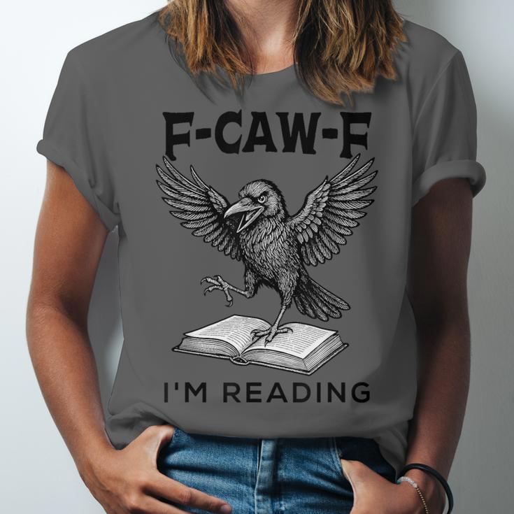 F-Caw-F Crow Book Lovers Vintage Bookish Bird Unisex Jersey T-Shirt