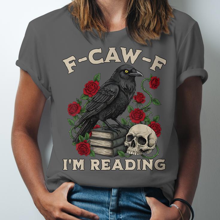F-CAW-F I'm Reading Crow Book Lover Introvert Meme Unisex Jersey T-Shirt