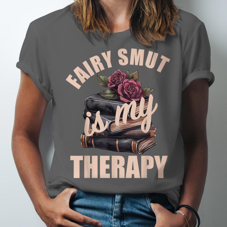 Fairy Smut Is My Therapy Romantasy Spicy Books Faerie Tales Unisex Jersey T-Shirt