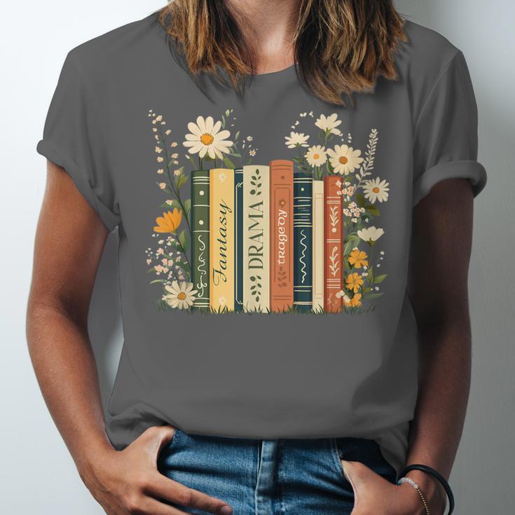 Fantasy Drama Tragedy Book Floral Subtle Unisex Jersey T-Shirt Fantasy Drama Tragedy Book Floral Subtle Unisex Jersey T-Shirt