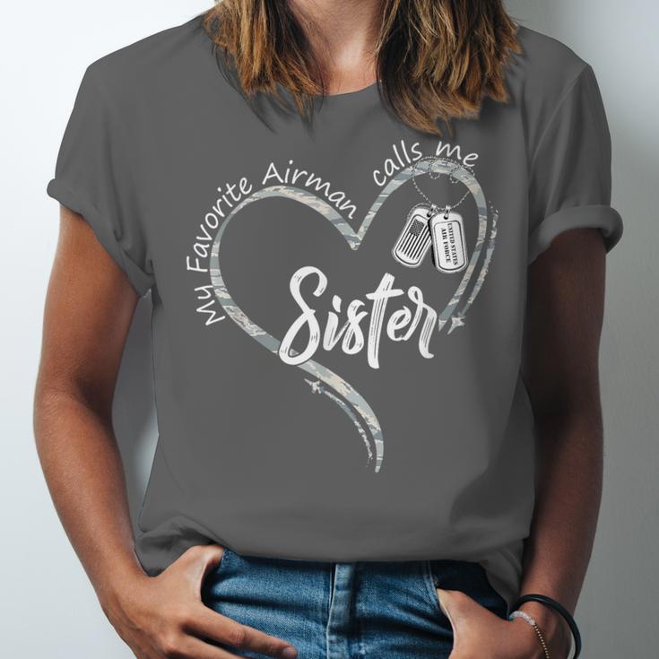 My Favorite Airman Calls Me Sister USAF Graduation Sister Unisex Jersey T-Shirt