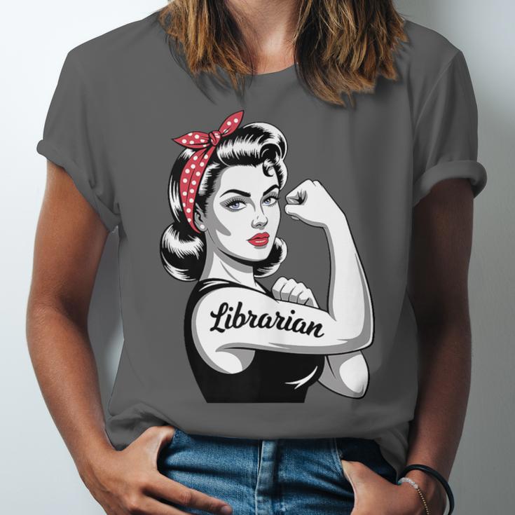 Female Librarian Rosie Riveter Book Guardian Woman Unisex Jersey T-Shirt Female Librarian Rosie Riveter Book Guardian Woman Unisex Jersey T-Shirt
