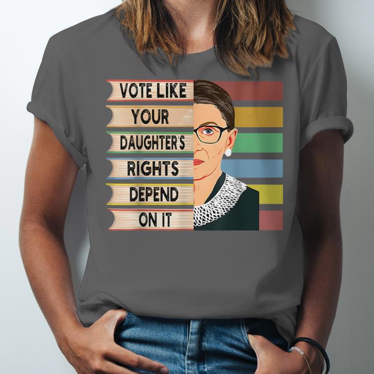 Feminist Ruth Bader Ginsburg RBG Quote Girl With Book Women Unisex Jersey T-Shirt