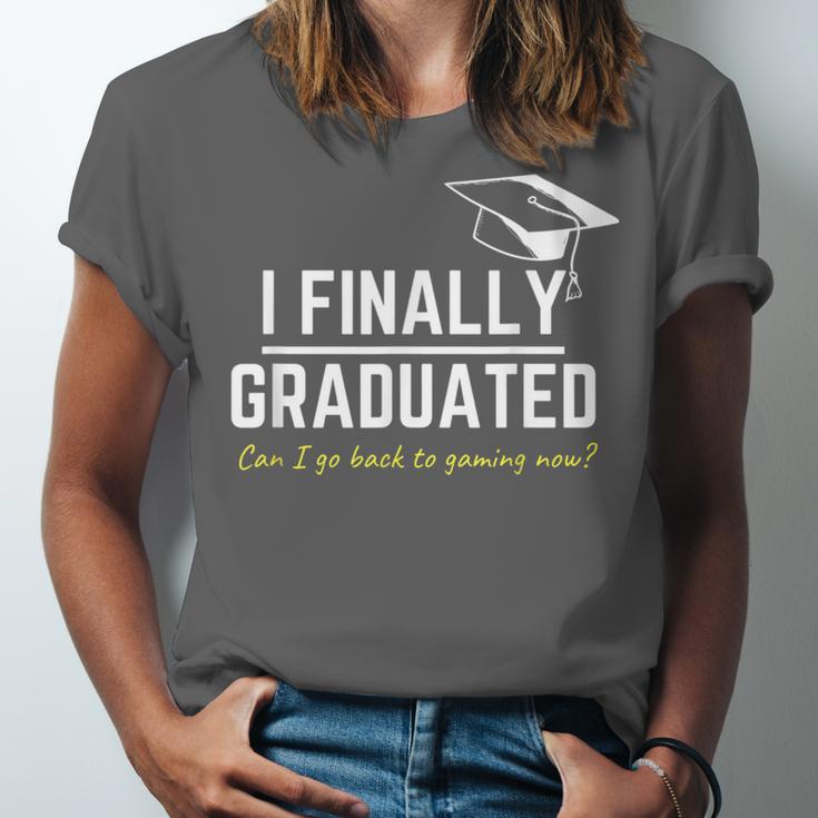 I Finally Graduated Back To Gaming Gamer Graduation Unisex Jersey T-Shirt