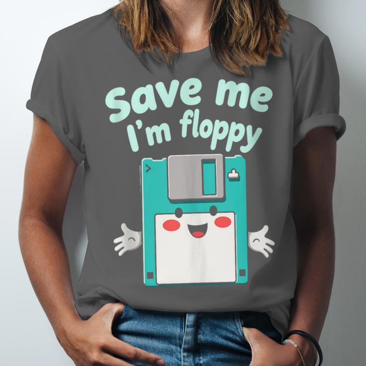 Floppy Disk Retro Tech Nostalgia Old School Computing Humor Unisex Jersey T-Shirt