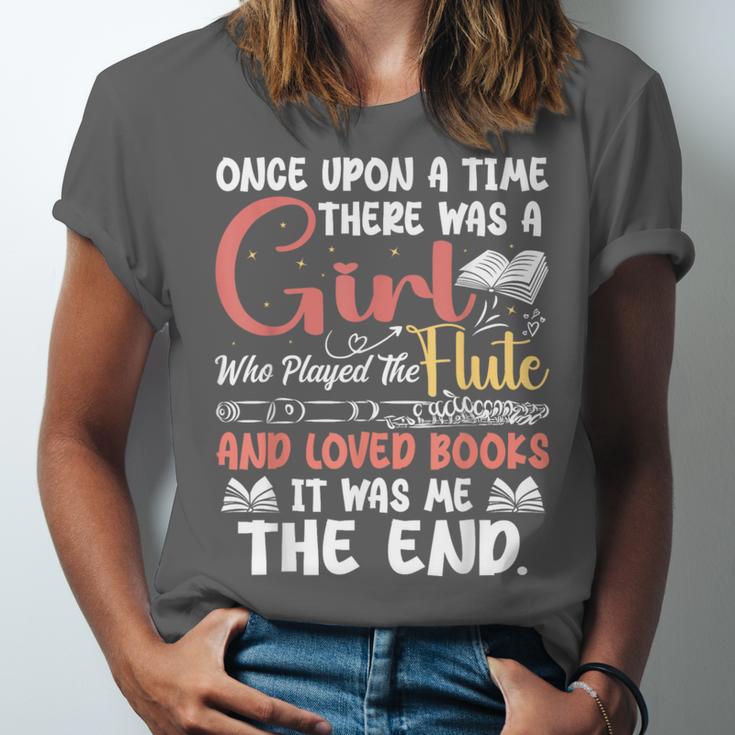 Flute Player Book Lover Flutist Marching Band Musician Flute Unisex Jersey T-Shirt