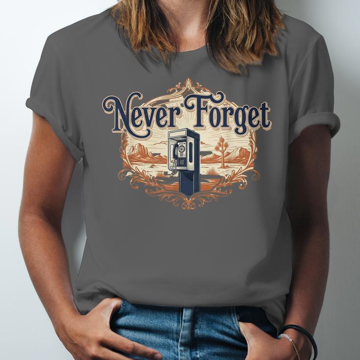 Never Forget Payphones – Retro Humor Nostalgia Graphic Unisex Jersey T-Shirt