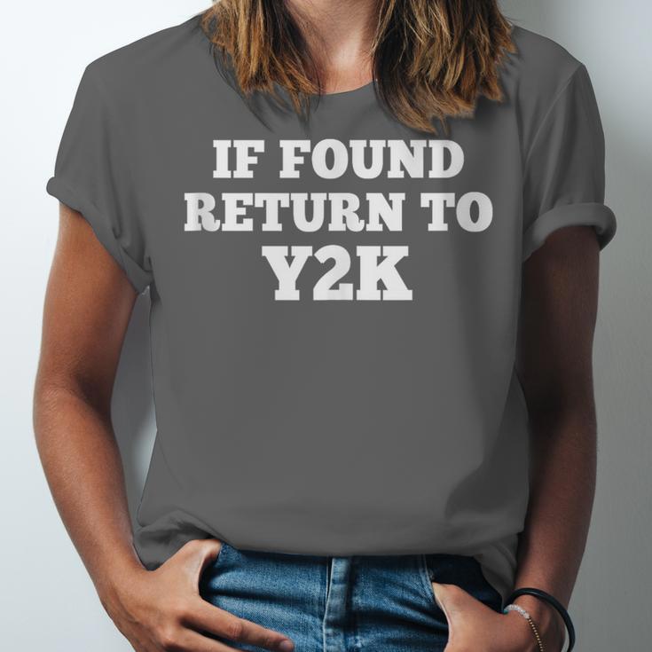 If Found Return To Y2K Retro Nostalgia Joke Unisex Jersey T-Shirt