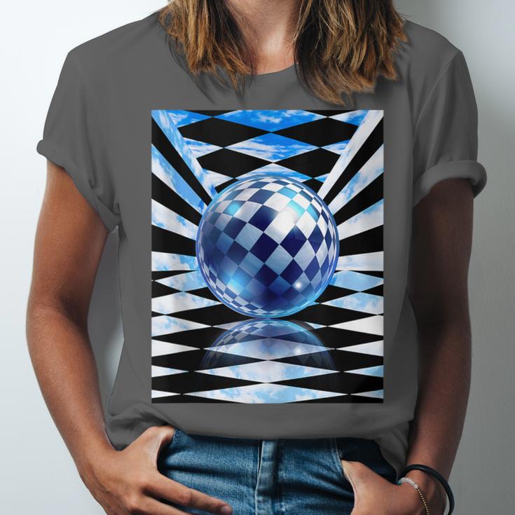 Frutiger Aero Aesthetic Tech Checkered Room Orb Sky Unisex Jersey T-Shirt Frutiger Aero Aesthetic Tech Checkered Room Orb Sky Unisex Jersey T-Shirt