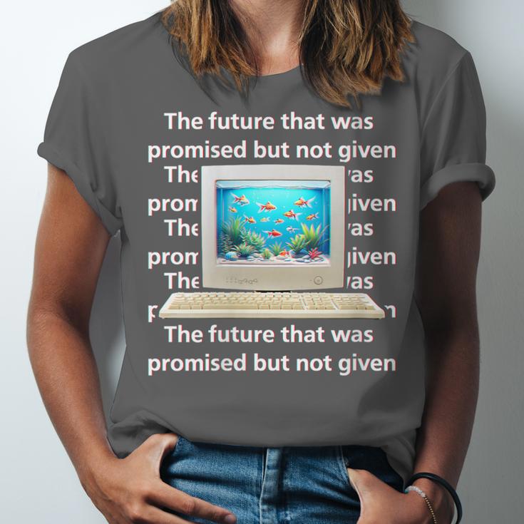 Frutiger Aero Aesthetic Tech The Future That Was Promised Unisex Jersey T-Shirt Frutiger Aero Aesthetic Tech The Future That Was Promised Unisex Jersey T-Shirt