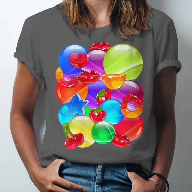 Frutiger Aero Aesthetic Tech Orb Pattern Heart Cherry Lips Unisex Jersey T-Shirt Frutiger Aero Aesthetic Tech Orb Pattern Heart Cherry Lips Unisex Jersey T-Shirt
