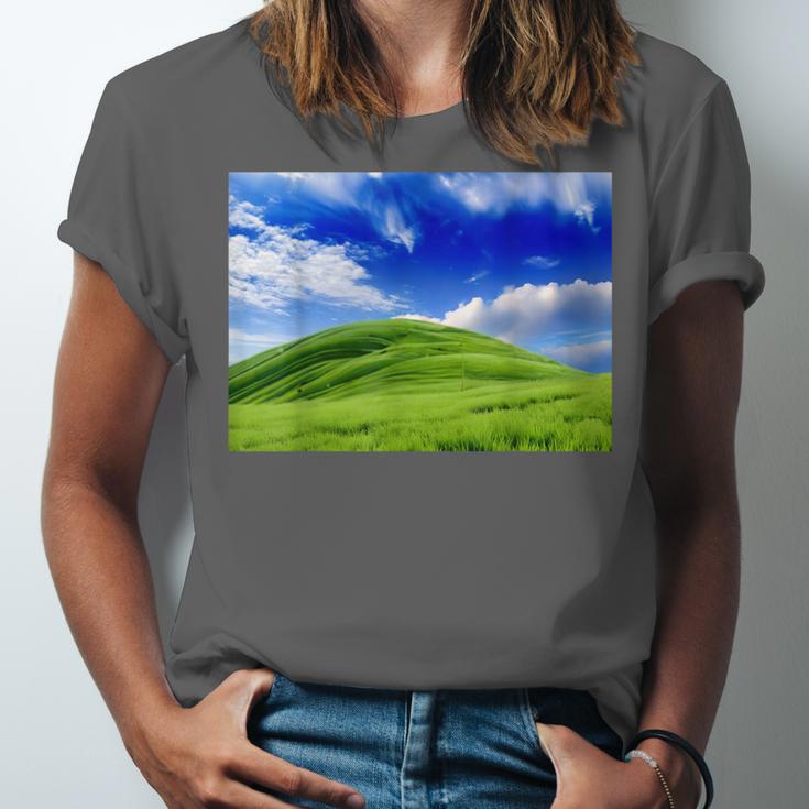 Frutiger Aero Meadow Aesthetic Y2k 2000s Ironic Nostalgic Unisex Jersey T-Shirt Frutiger Aero Meadow Aesthetic Y2k 2000s Ironic Nostalgic Unisex Jersey T-Shirt