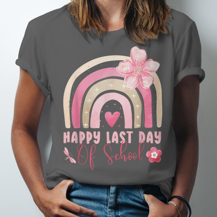 Fun Happy Last Day Of School Girl Student Graduation Rainbow Unisex Jersey T-Shirt