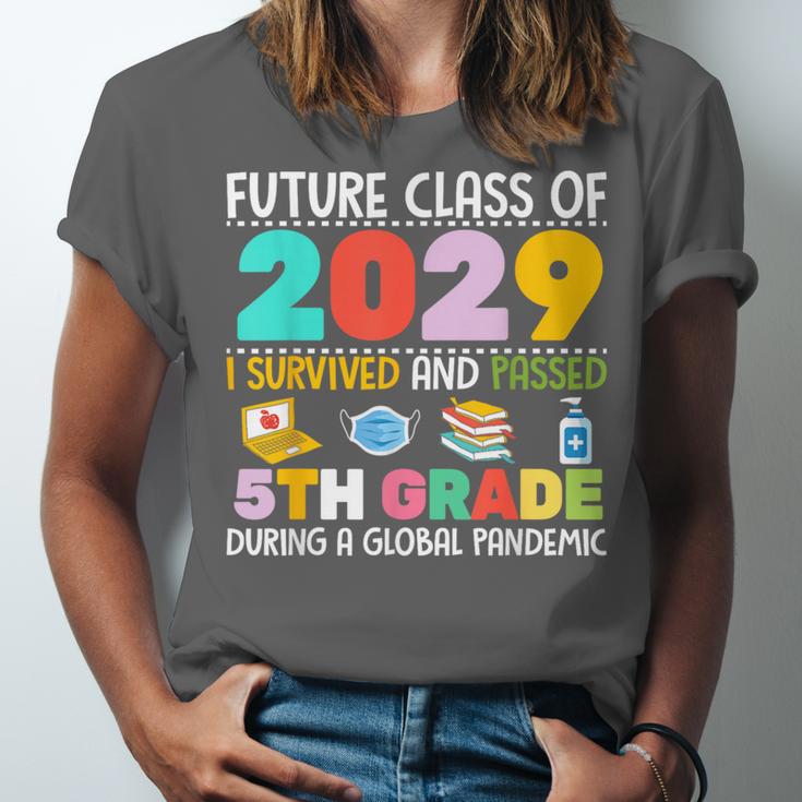 Future Class Of 2029 I Survived Passed 5th Grade Graduation Unisex Jersey T-Shirt