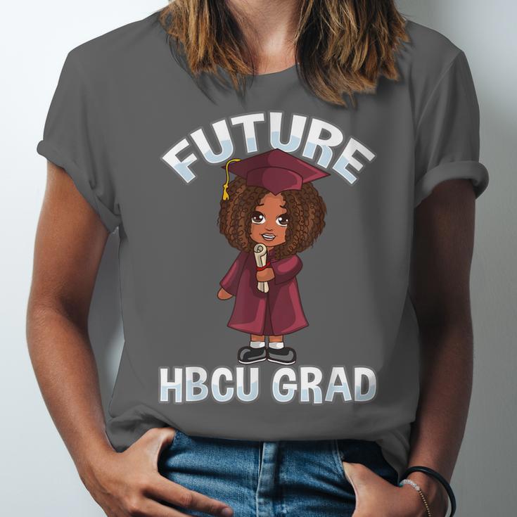 Future HBCU Grad Girl Wearing Graduation Gown Unisex Jersey T-Shirt