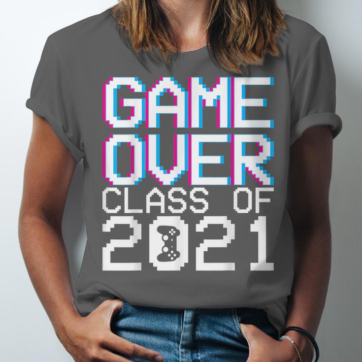 Game Over Class Of 2021 Video Games Graduation Gamer Unisex Jersey T-Shirt