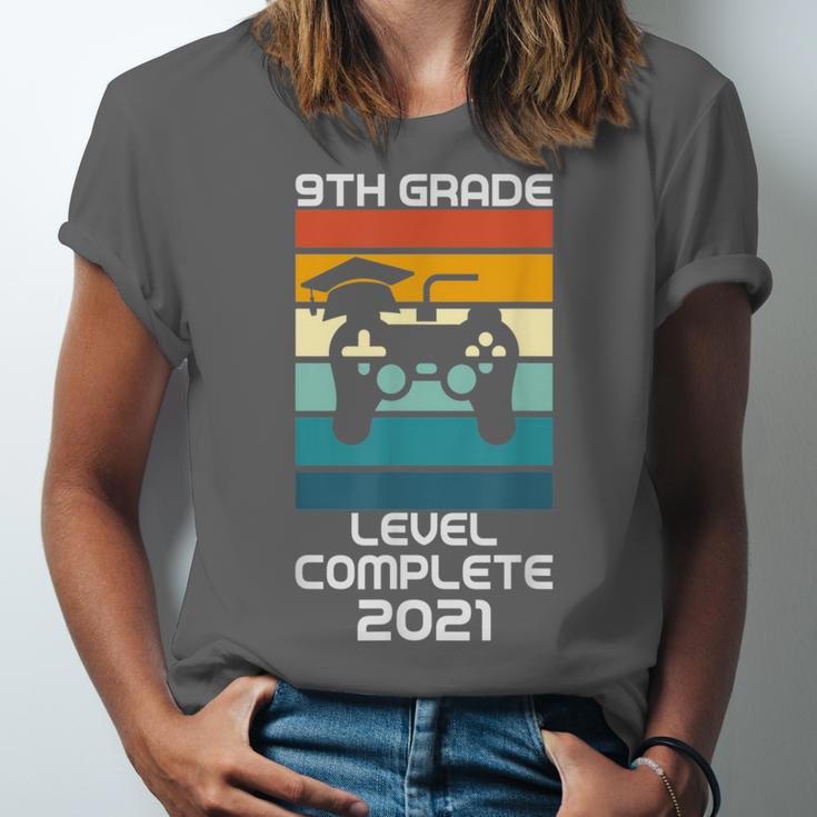 Gamer Graduation 2021 Retro 9th Grade Level Complete Unisex Jersey T-Shirt