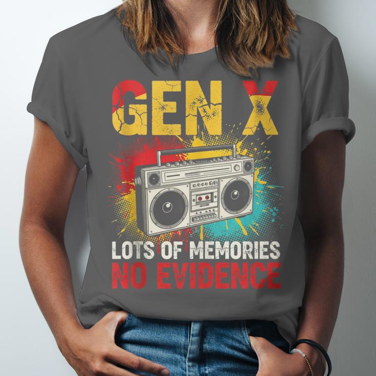 Gen X Lots Of Memories No Evidence Retro Nostalgia Humor Unisex Jersey T-Shirt